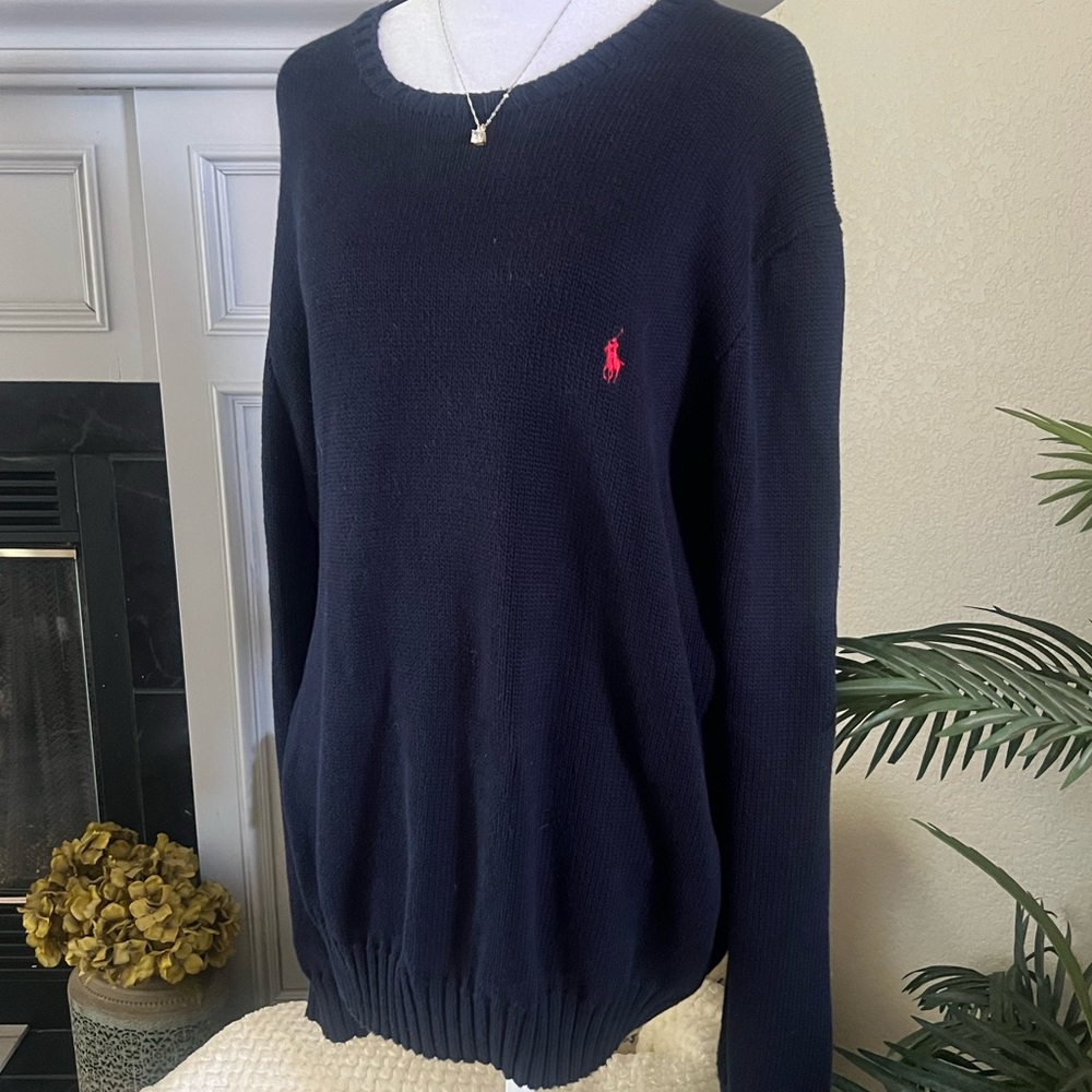 VTG Polo Ralph Lauren RRL Navy Knit Sweater XL